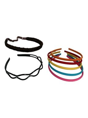 Headband Lot Girls Muliticolor 7 Pieces Braided & Plain Cloth Style